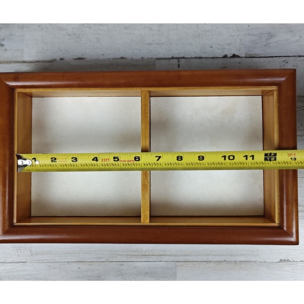 Dual Compartment Lidded Wooden Trinket/Countertop Box Post-Mid-Century-Modern - Picture 8 of 8